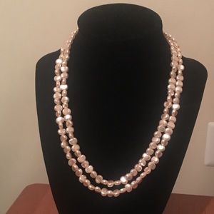Pale Pink Faux Pearl Necklace